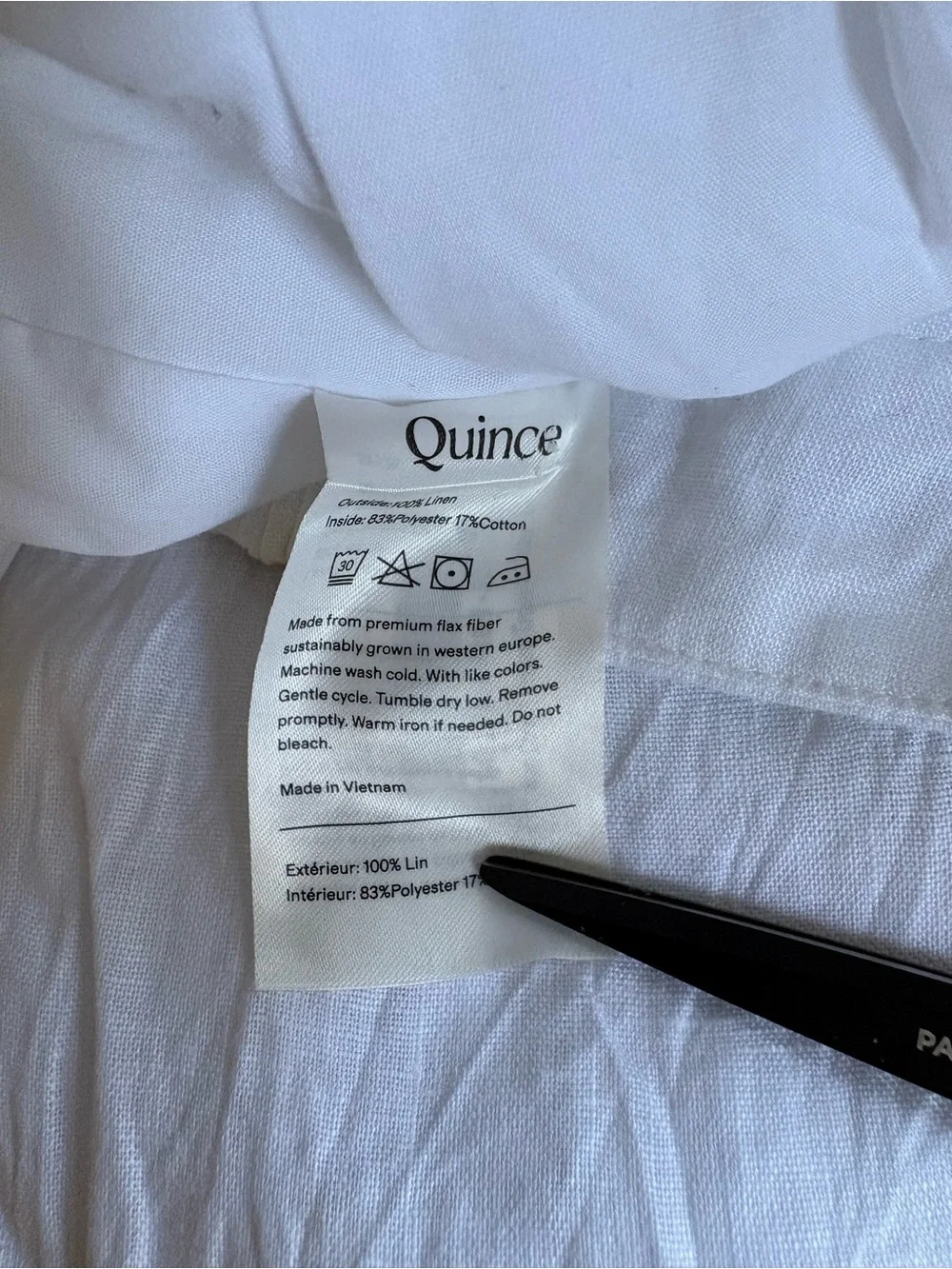 Quince 100% European Linen Pleated Trouser - White, 6